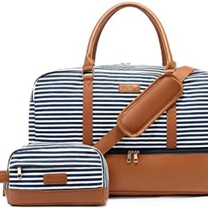 Realer Canvas Weekender Bag, Womens Overnight Bag 