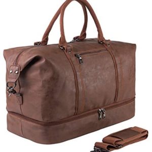 Leather Travel Bag with Shoe P