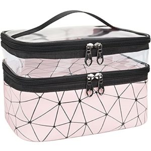 MKPCW Makeup Bags Double layer Travel Cosmetic Cas