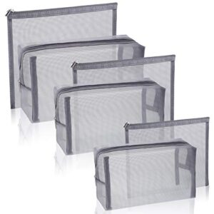 6 Pieces Mesh Makeup Bags Mesh Cosmetic Bag Portab