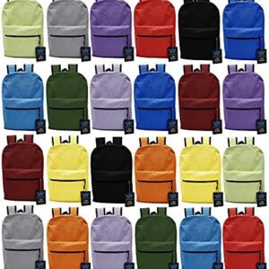 24 Pack Backpack , Bulk 17 inch Lightweight Studen