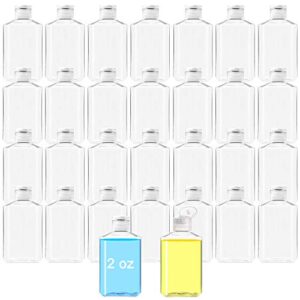 30 Pack 2 Oz Clear Refillable Flip-Top Bottles,Pla