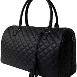 Womens Quilted Weekender Duffle Carry Bags Overnig