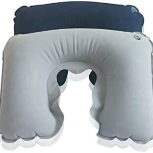 2 Pack U-Shaped Inflatable Travel Neck Pillow Floc