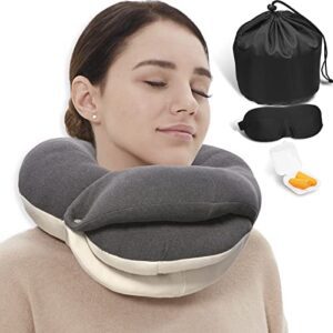 BUYUE Travel Neck Pillows for Airplanes, 360° Hea