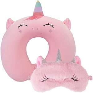 Kids Travel Pillow,Unicorn Mem