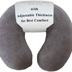 TravelMate Memory Foam Neck Pillow, Grey