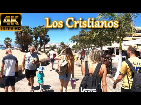 TENERIFE – LOS CRISTIANOS | See the Actual Atmosphere 🌞 Spectacular Weather 😎 4K Walk ● April 2023