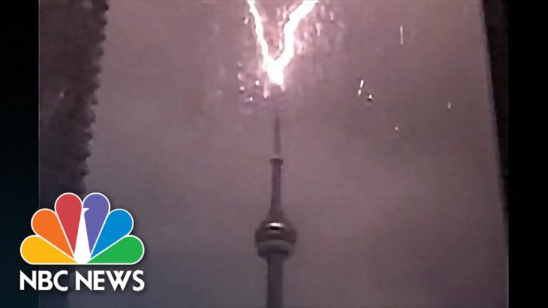 Watch: Video shows lightning apparently striking Toronto’s CN Tower