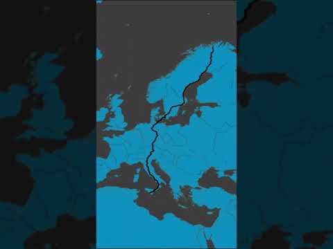 On Europe’s E45, you can drive from North Scandinavia to Sicily #europe #maps #geography