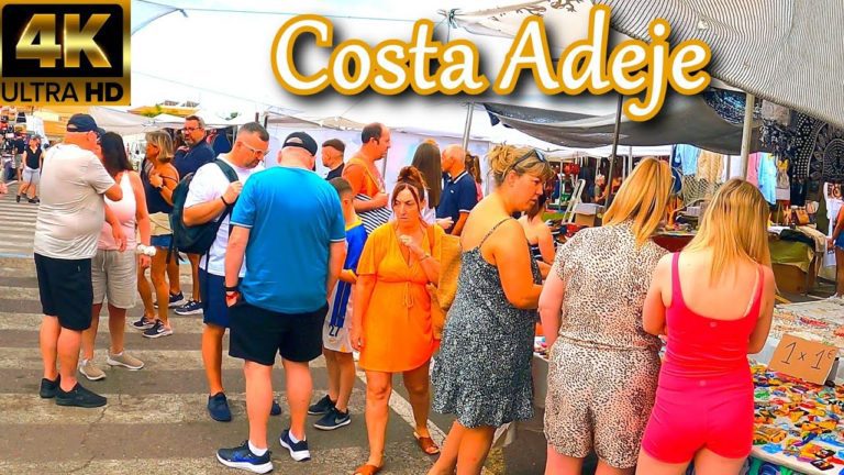 TENERIFE – COSTA ADEJE | Many People on Thursday Market Day 🧐 4K Walk ● April 2023