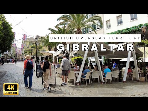 🇬🇮[4K] GIBRALTAR United Kingdom Walking Tour | British Overseas Territory | Tourist attractions