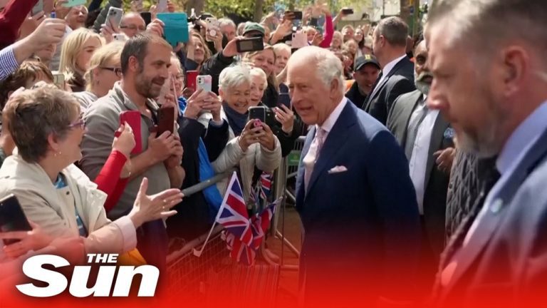 King Charles greets the public on Mall walkabout