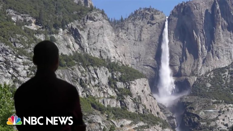 Breathtaking waterfalls attract visitors to Yosemite National Park after record rain and snow