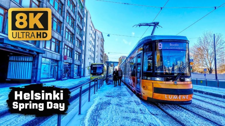 [8K] Helsinki walking tour on a spring day 🇫🇮 Helsinki city center