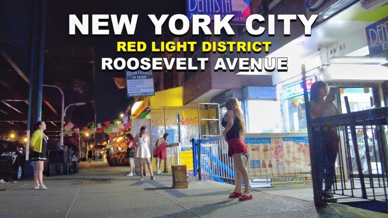 New York City Red Light District Walk at Night  “Market of Sweethearts” Roosevelt Avenue Queens NYC