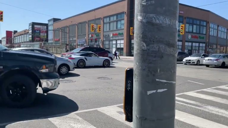 TTC streetcar, UPE and CP engines at St. Clair Avenue West in Toronto on today Saturday afternoon.