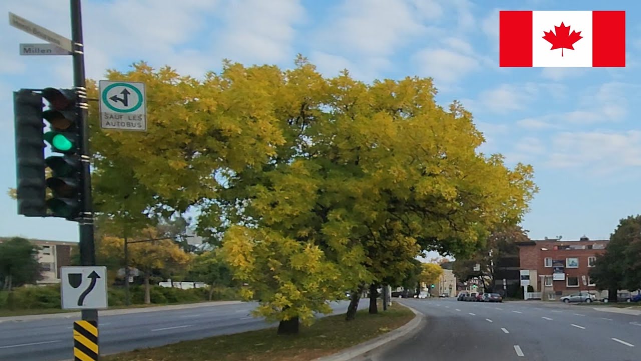 Montreal 4k Boulevard Henri Bourassa. Otoño en Canadá 🍁