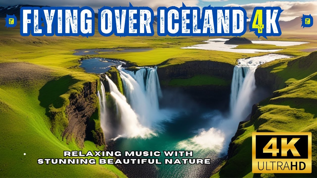 🔴FLYING OVER ICELAND 4K / Scenic Relaxation Film with Calming Music 4K