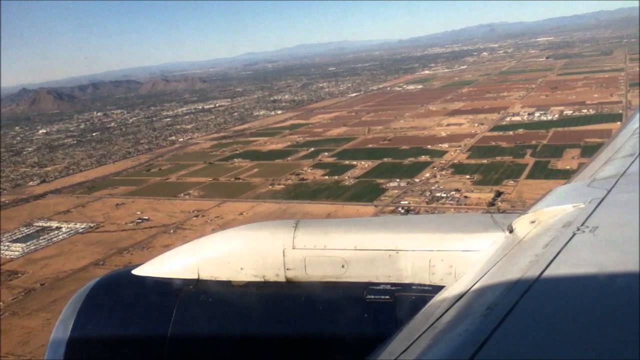 January 2012 US Airways Boeing 757 Landing Phoenix, AZ coming from Las Vegas, NV RWY 26