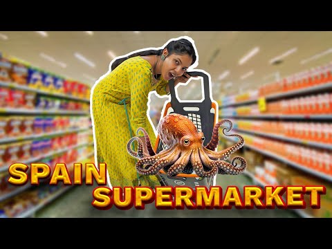 Octopus வியாபாரமா Spain Supermarketல😱😲 Cost of our purchase revealed #spain #groceryshopping #tamil