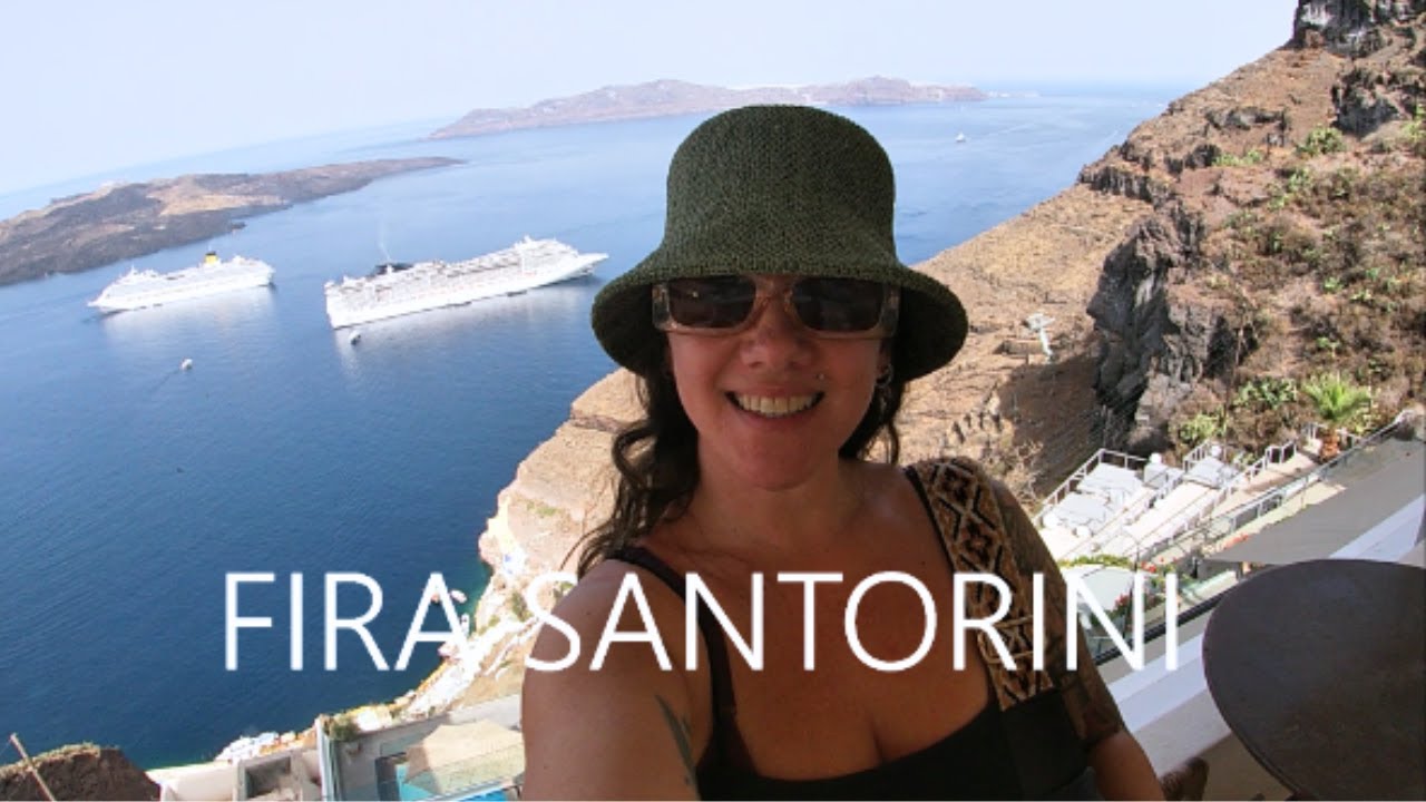 Fira Santorini, Walking Tour 4K, Santorini 2024, Greece, Fira