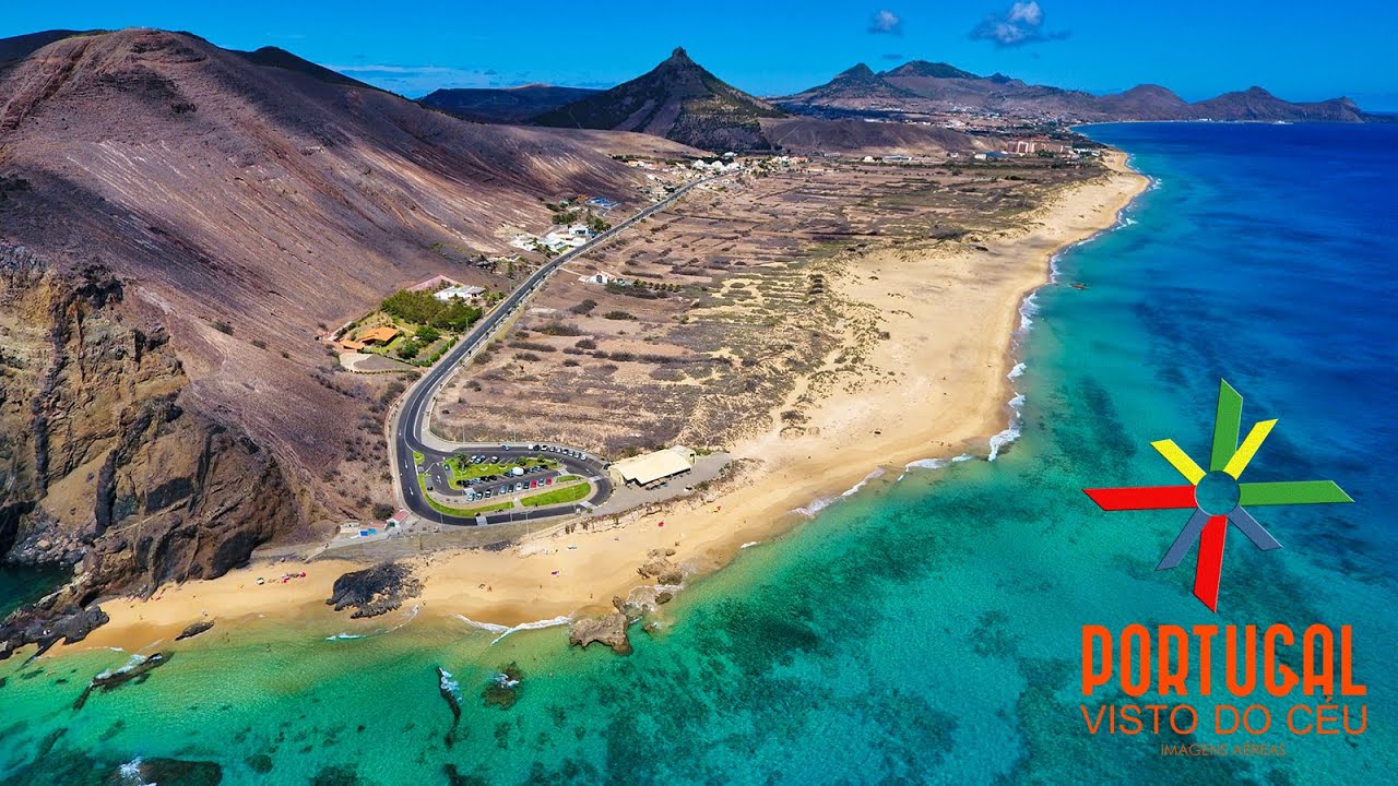 Porto Santo aerial view 🏝️ Ponta da Calheta – Ilhéu da Cal 🏖️ Praia do Cabeço – 4K Ultra HD